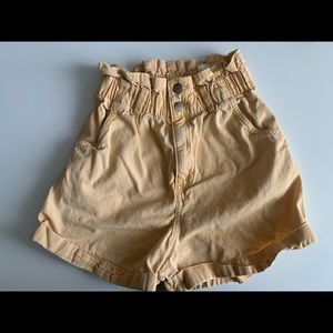 H & M Pastel Yellow Paperbag Shorts